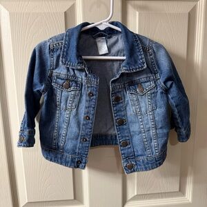 Kids H&M Denim Jacket Blue Jean Button Front Long Sleeve Toddler Size 9-12M